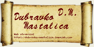 Dubravko Mastalica vizit kartica